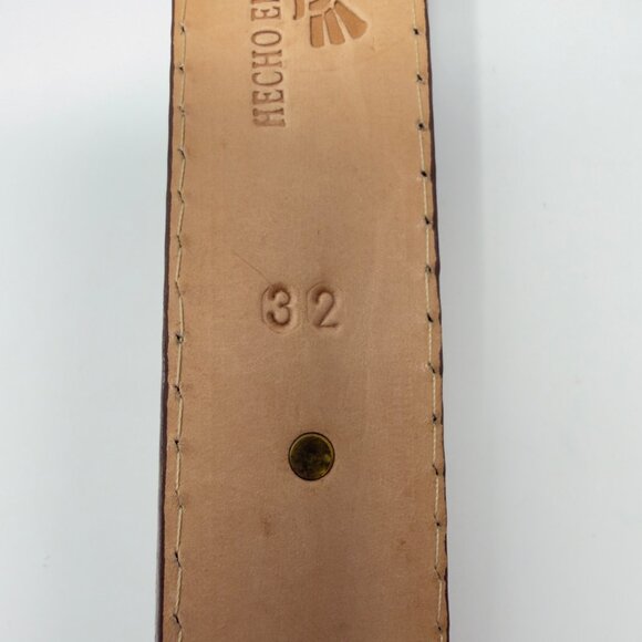 Western Leather Belt Floral Embroidered Brown‎ 32 main image 7